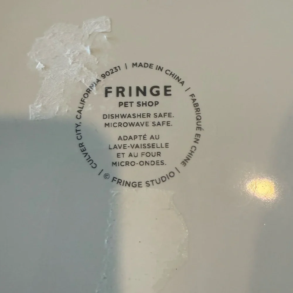 FRINGE STUDIO Large Black/White Dog Bowl
